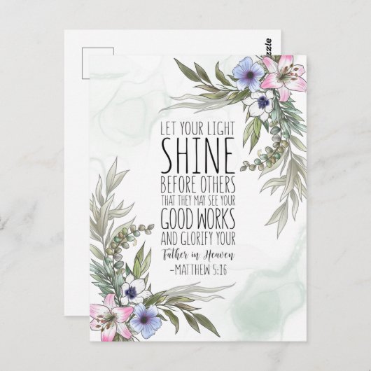 Lass deinen Lichtschimmer vor anderen, Matthew 5:1 Postkarte (Vorne/Hinten)