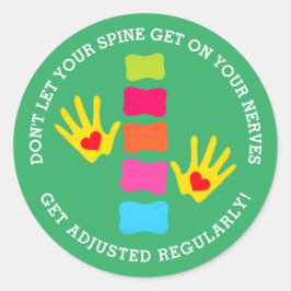 Lass deinen Spine nicht auf den Nerven Chiro. Runder Aufkleber