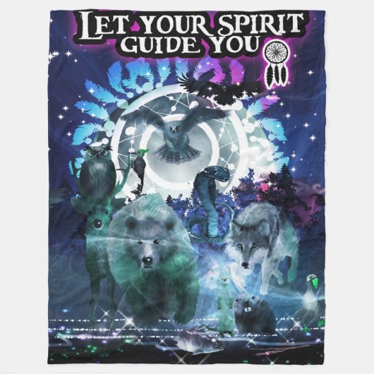 Lass deinen Spirit Guide You(blau) Fleecedecke (Vorderseite)
