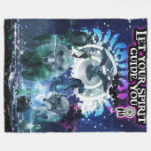 Lass deinen Spirit Guide You(blau) Fleecedecke (Vorderseite (Horizontal))