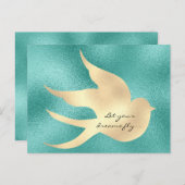 Lass deinen Traum Fly Motivierend Mint Green Bird Postkarte (Vorne/Hinten)