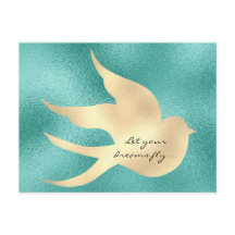 Lass deinen Traum Fly Motivierend Mint Green Bird