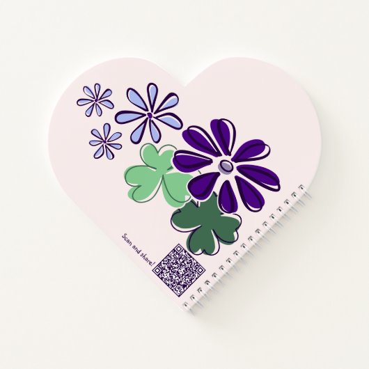 Lass deinen Träumen Blossom, Botanischer Doodle, Q Notizblock (Rückseite)