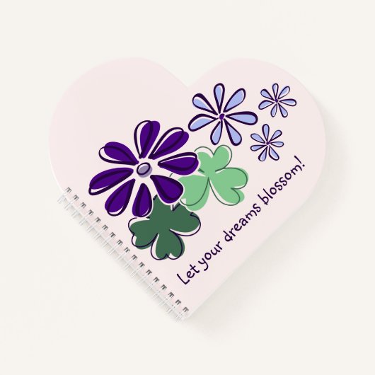 Lass deinen Träumen Blossom, Botanischer Doodle, Q Notizblock (Vorderseite)