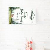 Lass den Adventure Begin! Woodland Fawn Babydusche Banner (InSitu)