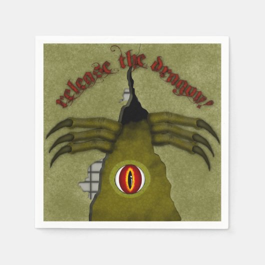 Lass den Drachen frei! Digitale Kunst Serviette (Vorderseite)