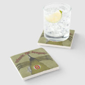 Lass den Drachen frei! Digitale Kunst Steinuntersetzer (Seitenansicht)