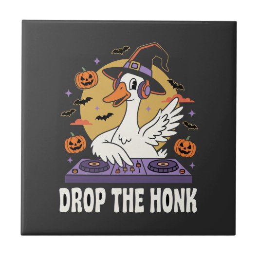 Lass den Hupen Halloween DJ Goose Fliese (Vorderseite)