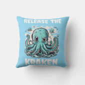 Lass den KRAKEN frei! Niedlicher Oktopus Kissen (Rückseite)