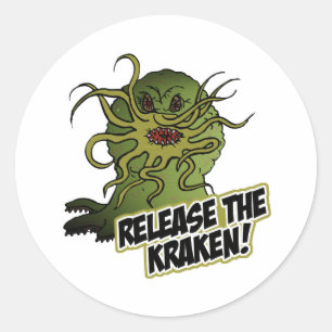 Lass den Kraken frei Runder Aufkleber
