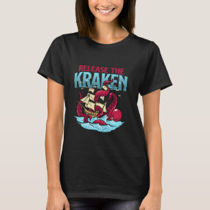 Lass den Kraken frei! Zombi October Zombies Ship L T-Shirt