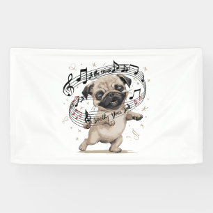 Lass den Music Soothe Your Soul Dancing Mops für Banner