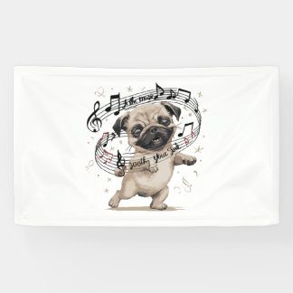 Lass den Music Soothe Your Soul Dancing Mops für Banner