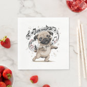 Lass den Music Soothe Your Soul Dancing Mops für Serviette (Beispiel)