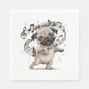 Lass den Music Soothe Your Soul Dancing Mops für Serviette