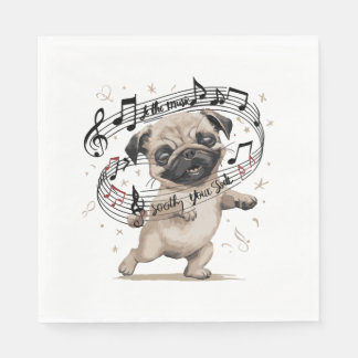Lass den Music Soothe Your Soul Dancing Mops für Serviette
