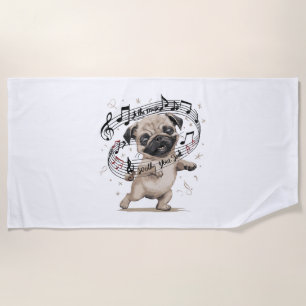Lass den Music Soothe Your Soul Dancing Mops für Strandtuch