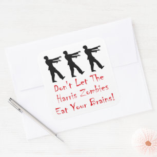 Lass den Obama-Zombies nicht, dein Gehirn zu essen Quadratischer Aufkleber