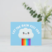 Lass den Regenkuss! Postkarte (Stehend Vorderseite)