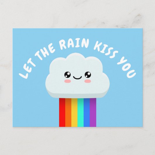 Lass den Regenkuss! Postkarte (Vorderseite)