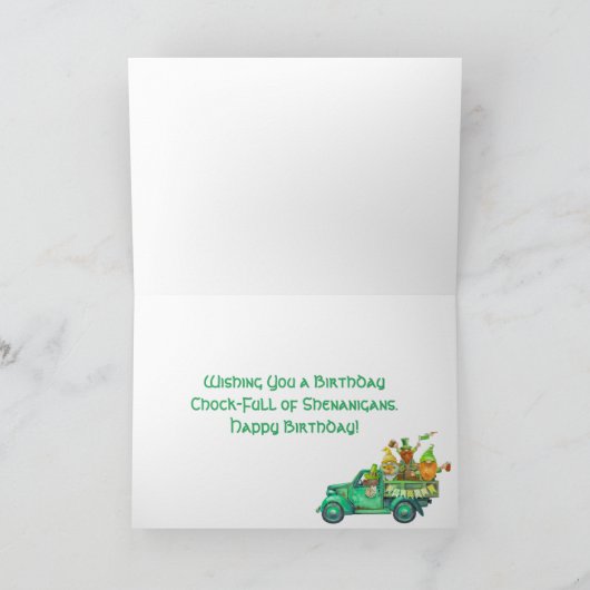 Lass den Shenanigans Begin Happy Birthday Karte (Innenseite)
