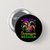 Lass den Shenanigans Begin Mardi Gras 2025 Kinder  Button (Vorne & Hinten)