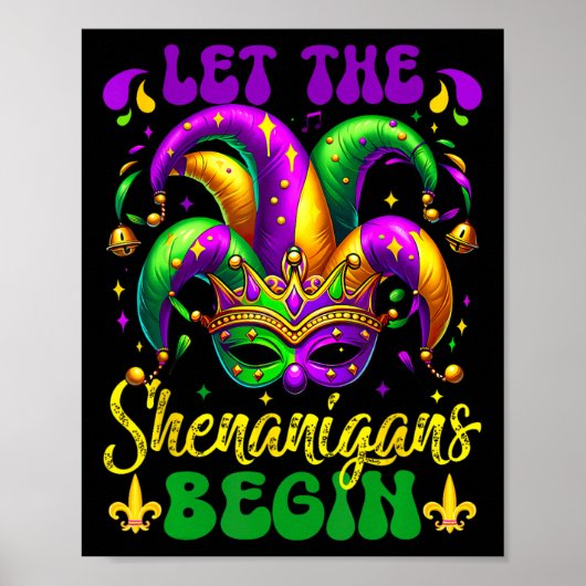 Lass den Shenanigans Begin Mardi Gras 2025 Kinder  Poster (Vorne)