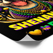 Lass den Shenanigans Begin Mardi Gras Dog Kinder M Poster (Ecke)