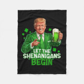 Lass den Shenanigans fing Funny Trump St. Fleecedecke (Vorderseite)