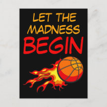 Lass den Wahnsinn Begin, Basketball Ball in Flamme