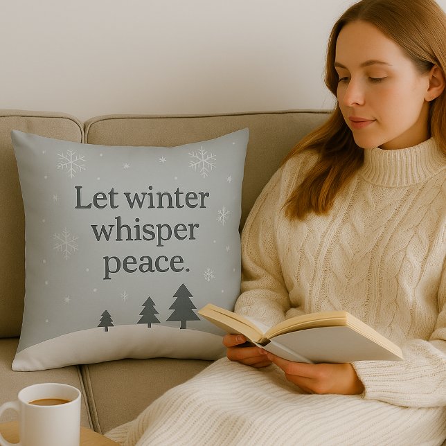 Lass den Winter Frieden flüstern – Skandinavischer Kissen (Let_winter_whisper_peace_Holiday_christmas_throw_Pillow)