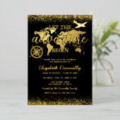 Lass der Abenteuer Begin Graduation Party Folieneinladung (Stehend vorne)