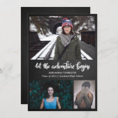 Lass der Abenteuer Begin-Tafel | Absolvent Einladung (Vorne/Hinten)