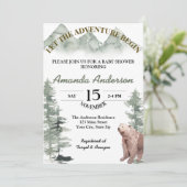 LASS DER ABENTEUER BEGINNT BABY SHOWER EINLADEN EINLADUNG (Stehend Vorderseite)