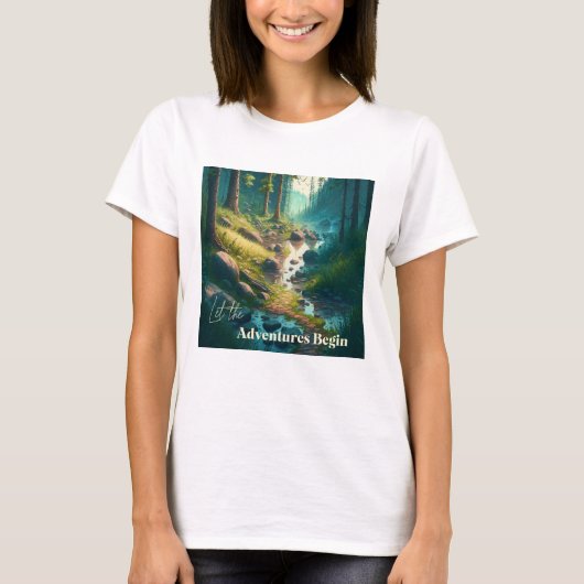 Lass der Abenteuer | Camping Art T-Shirt (Vorderseite)