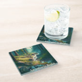 Lass der Abenteuer | Camping Wanderweg Glasuntersetzer (Schrägansicht)