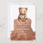 Lass der Adventure Begin Baby Bear Boy Baby Shower Einladung (Vorderseite)