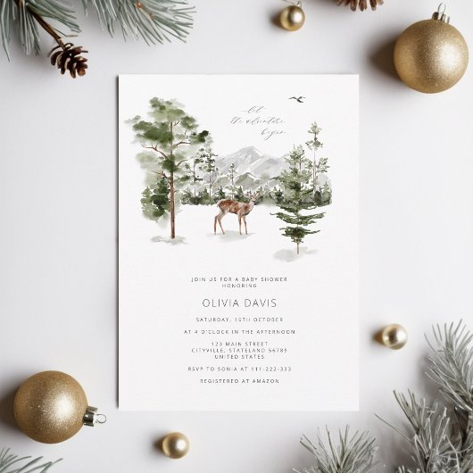 Lass der Adventure Begin Baby-Dusche Einladung