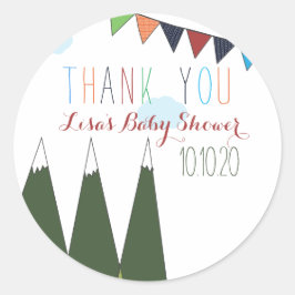 Lass der Adventure Begin Baby-Dusche Runder Aufkleber