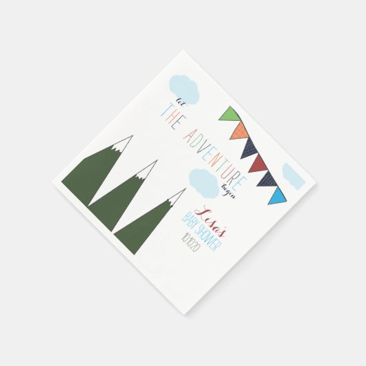 Lass der Adventure Begin Baby-Dusche Serviette (Ecke)