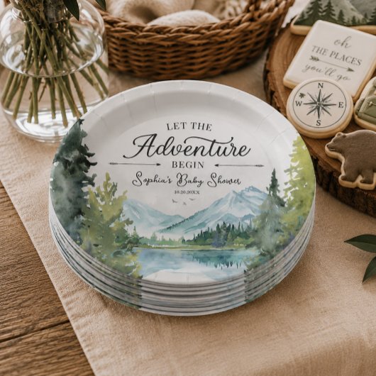 Lass der Adventure Begin Baby Shower Paper Teller