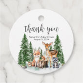 Lass der Adventure Begin Baby Shower Round Geschenkanhänger (Vorderseite)