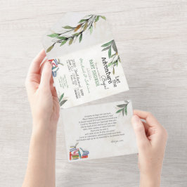 Lass der Adventure Begin Book Request Baby Dusche All In One Einladung