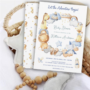 Lass der Adventure Begin Boy Baby Toy Baby Shower Einladung