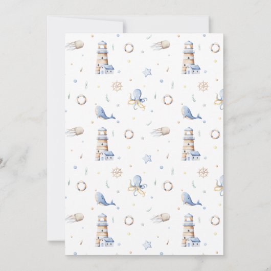 Lass der Adventure Begin Boy Baby Toy Baby Shower Einladung (Rückseite)