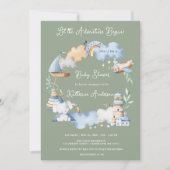 Lass der Adventure Begin Boy Baby Toy Baby Shower Einladung (Vorderseite)