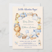 Lass der Adventure Begin Boy Baby Toy Baby Shower Einladung (Vorderseite)