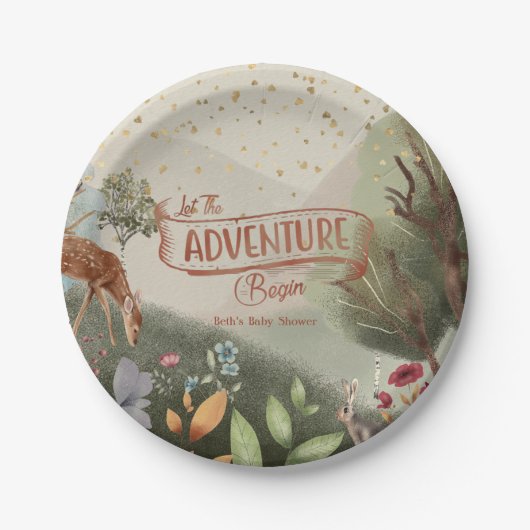 Lass der Adventure Begin farbigen Bleistift-Baby-D Pappteller (Vorderseite)