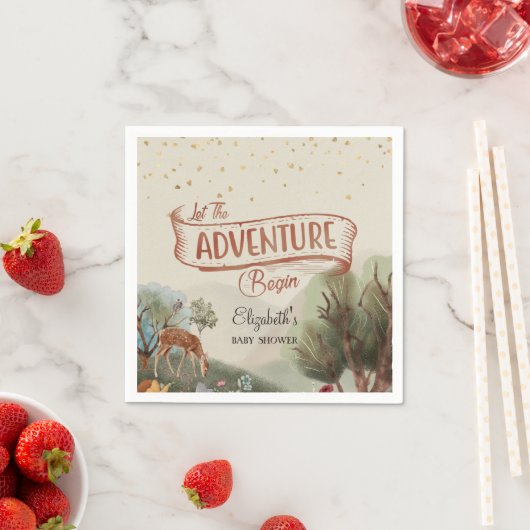 Lass der Adventure Begin farbigen Bleistift-Baby-D Serviette (Beispiel)