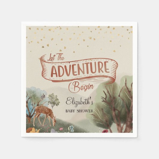 Lass der Adventure Begin farbigen Bleistift-Baby-D Serviette (Vorderseite)